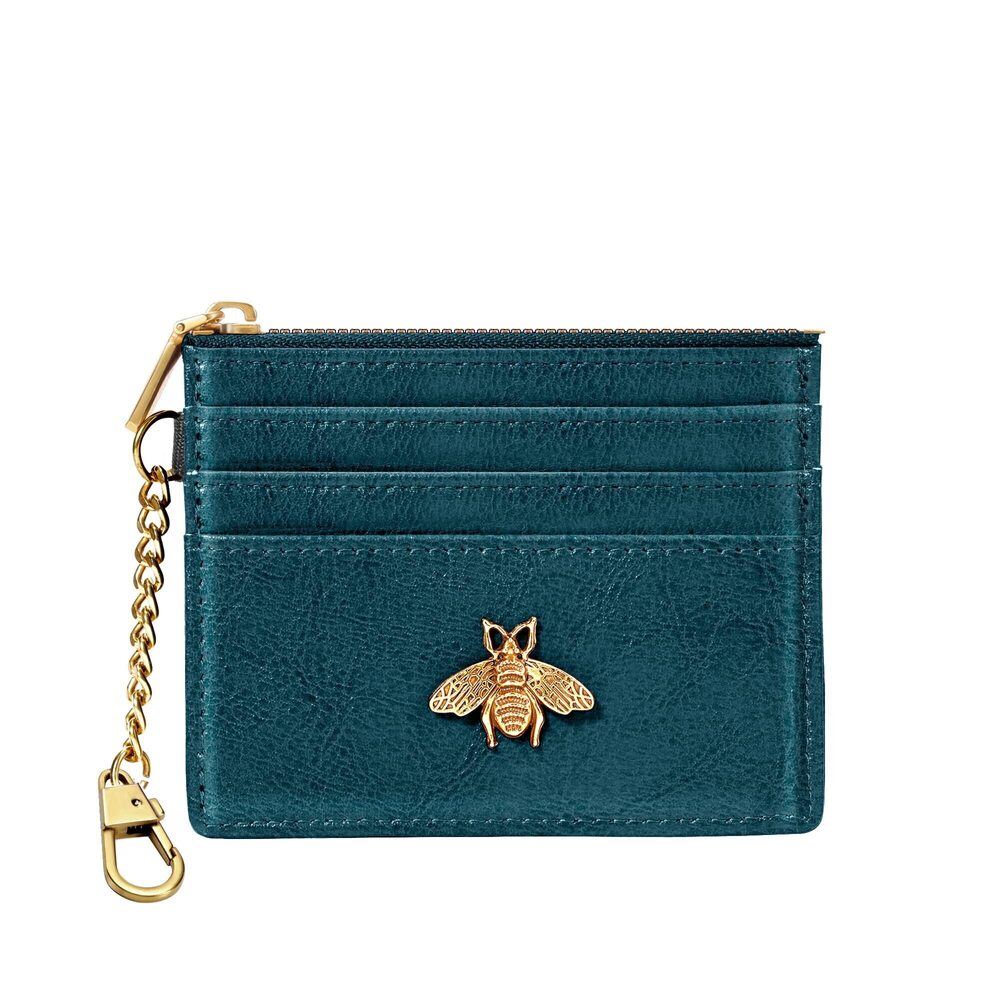 3905 Card Holder Keychain Wallet with ID Window RFID Coin Purse Bee Gifts